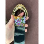belt cloth covered floral 1980s purple green tan gold Photo 9