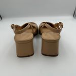 JustFab JF Gracie Block Heel Slingback Pumps Beige Black Square‎ Toe Classic Women's 8 Photo 3