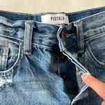 Pistola  High Rise Medium Blue Vintage Wash Buttonfly Jean Shorts 24 Photo 2