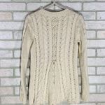 CAbi  Style 3157 Cream Cable Lace up Long Sleeve Sweater Size XS Photo 3