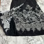 Diane Von Furstenberg  100% Silk black white paisley print skirt size medium midi Photo 4