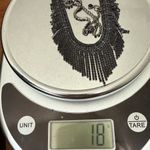 Unsigned Black Rhinestones Waterfall Fringe Necklace 18g. Photo 7