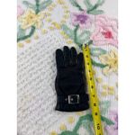 Luxury Italian Leather Cashmere Lined Gloves Black Size 6 1/2 Buckle Accent Photo 3