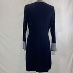 Nanette Lepore Bow Tie Lucianna Navy Blue and White Pinstripe Dress Size XL Photo 7