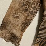 Fashion Bug  Animal Print Silk Sequin Collared Blouse Women’s XL Photo 3