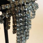 Huge Vintage Silver Tone CZ Rhinestone Starburst Dangling Clip On Earrings Photo 6