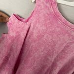 Oversized tie dye sweatshirt cut out shoulder women’s Size Large Pink Photo 3