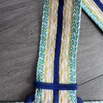 Colorful Knit Belt with Chunky Blue Buckle Photo 3