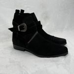 ALLSAINTS Suede Ankle Boots Buckle Accent Pointed Toe Black Size 40 US 9 Photo 2