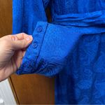 NEW Ronny Kobo Bernice Satin Blue Long Sleeve Faux Wrap Midi Dress Large L NWT Photo 7