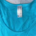 American Apparel y2k blue ribbed “namaste” tank top Photo 3