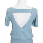 Free People Beach Blue Happy Hour Mini Dress Womens Sz Small Stretch Ribbed New Photo 7