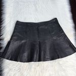 wilson's leather  Maxima Black Perforated Leather Mini Skater Skirt Photo 4