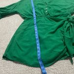 ZARA Green Tie-Waist Blouse Photo 9