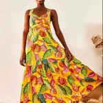 Farm Rio  Yellow Beaks & Bananas Print Cotton Maxi Sundress Size Medium Photo 0