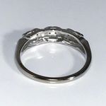 14KT ART DECO STYLE SOLID WHITE GOLD MID CENTURY MODERN 5 DIAMOND BAND RING Photo 6