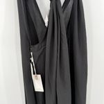 Good American Jumpsuit One Size Sexy Twist Romper Wide Leg Semi Sheer Black NWT Photo 11