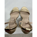 Womans NWOT The Drop Strappy Sandals 9 Gold Block Heel Open Toe Photo 5