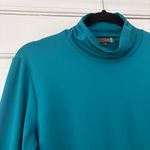 JudyP Jackie Turtleneck Teal Blue‎ Emerald Long Sleeve Top Blouse Size Medium Green Photo 2