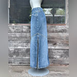 Paris Blues Vintage 90s  Soulmate Long Denim Low Rise Side Slit Maxi Skirt~7~  Photo 1
