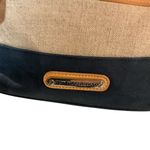 Stone Mountain USA‎ Canvas Spectator 2 Zip Hobo with Leather Trim Blue Tan Purse Photo 6