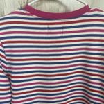 Lands End Serious Sweats Crewneck Sweatshirt Tunic Size L Magenta Stripe Anchor Size L Photo 7