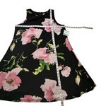 Anne Klein Dress Black Pink Floral Sleeveless Swing Knee Length Size 16 NEW Photo 12
