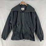 Lucky Brand  Missy Black‎ Windbreaker Jacket Drawcord Waist Packable Hood Size M Photo 1
