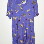 ICI Vintage Blue Floral Short Sleeve Shorts Romper Size M Photo 2