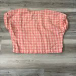 Lou & grey Size Small Linen Crop Top Pink and Cream, pit to pit is 22, length is 18 Photo 1