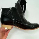 Derek Lam 10 Crosby  Black Leather Point Toe Block‎ Heel Ankle Boots Photo 5