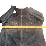 Talbots  Plus Denim Bomber Jacket Zip Front Dark Wash 18W Photo 11
