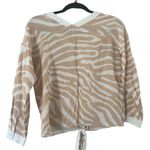 FRNCH  Paris Animal Print Cream and white blouse size medium/large Photo 1