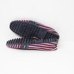 The Original Car Shoe Made In Italy Canvas Striped Embroidered Slip On Flat Shoe Photo 3