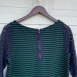 Anthropologie Postmark Women’s Shirt Forest Stripe Tunic Green Navy Medium Photo 4