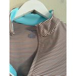 J McLaughlin Womens XS Striped 1/4 Zip Pullover Catalina Cloth Long Sleeve Brown Photo 4