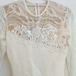 Elie Saab Off white/ Ivory floral lace long sleeve bodycon mini dress 38 NWT Size undefined Photo 7