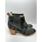 Dolce Vita Western Boots Size 8 Womens Gray Leather Suede Pull On Ankle Booties Gray Photo 2