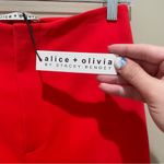 Alice + Olivia Bright Poppy Red Slim Pants Women’s Size 4 NWT Photo 4