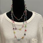 Colorful Beaded Necklace long style vintage piece Red Photo 1