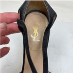Saint Laurent Yves  Vintage black satin platform ultra high heels size 39.5 Photo 3