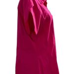 Ashley Stewart Size 12 Button Down Shirt Collared Short Sleeve Pink Cotton Photo 3