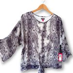 Vince Camuto  Women's Snake Print Tie Front Shirt Blouse Top Size Small Photo 4