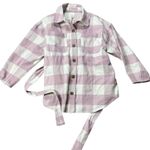 A New Day  Women's Light Pink Check Belted Shirt Jacket - Size XXL - NWT Photo 0
