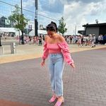 Main Strip EUC -  Heartfelt Milkmaid Smocked Sequin Hearts Crop Top - Size: Large Photo 1