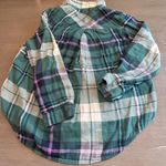 Sonoma  Womens Flannel Plaid Shirt Top Collared‎ Green Purple Long Sleeve PL Photo 7