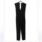 Sandro Black Viscose Silk Sleeveless Exposed Zipper V-Neck Jumpsuit Size1/Small Photo 3