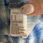 American Eagle AEO Blue Hooded‎ Cabin Flannel Button Down Shacket Photo 5