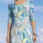 Soft Surroundings  Dress Stella Painterly Blue Floral Watercolor Artsy Ma… Photo 1