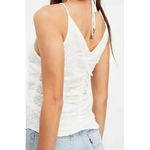 Free People Womens White Love Her Lace Textured Keyhole Boho Indie Hippie Sz M Photo 2